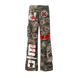 Art In War Multi-Pocket Bullet Hole Cargo Pants