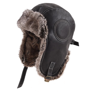 High-End Leather And Fleece Ski Flight Hat