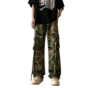 Camouflage Color Contrast Cargo Pants