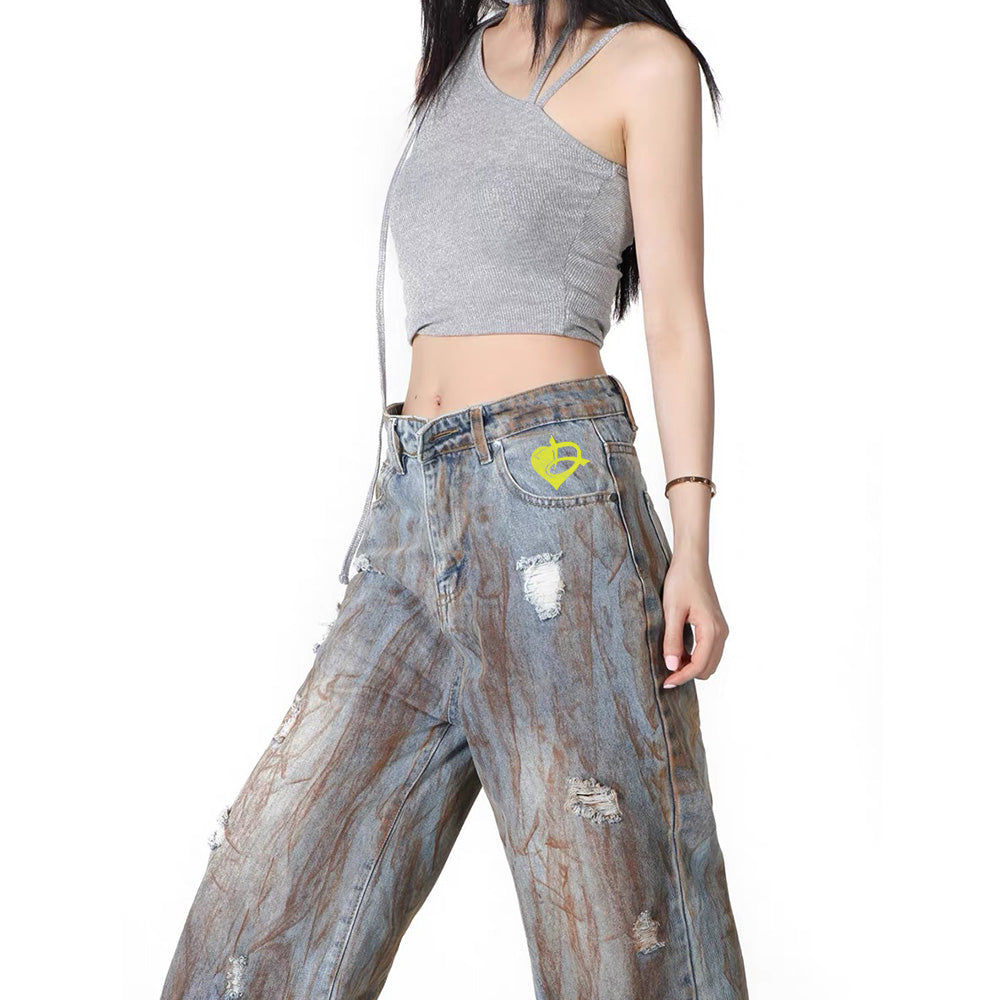 DF | High Street Retro Graffiti Jeans