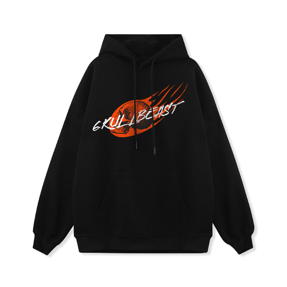 6Kull Burning Flaming Skull Hoodie