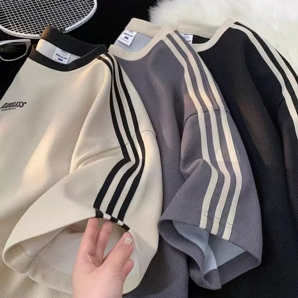 Preppy Striped Couple Polo T-shirt
