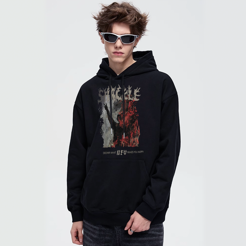 Street Letter Printed Hoodies