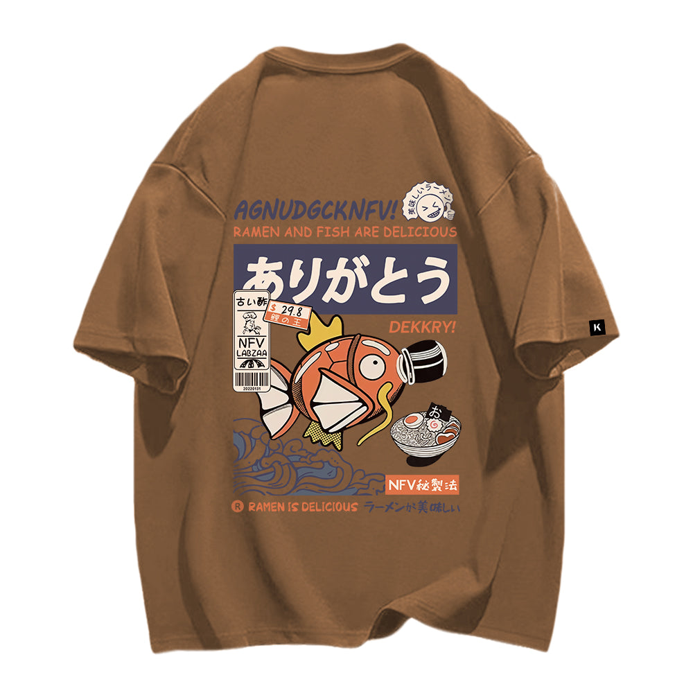 Cute Cartoon Fish Graphic T-Shirt