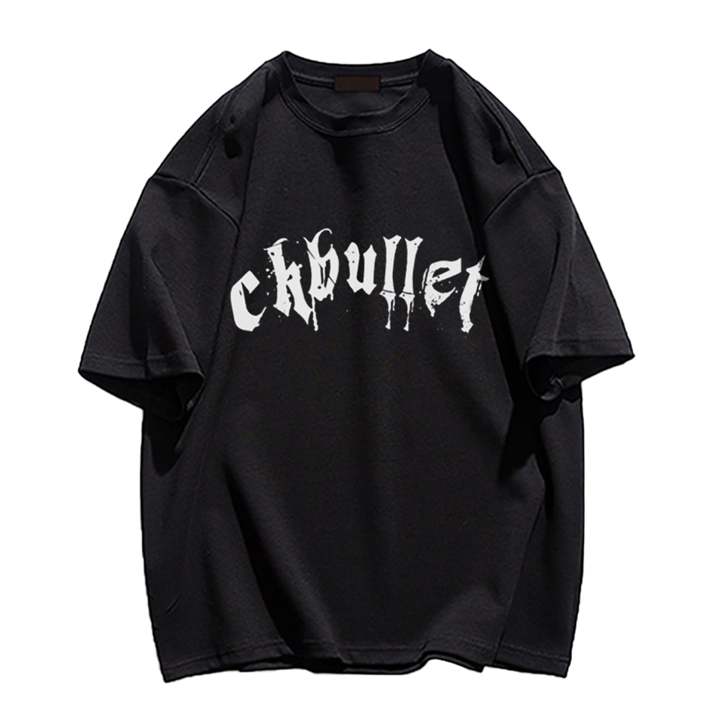 Retro Dark Cross Letters T-Shirt