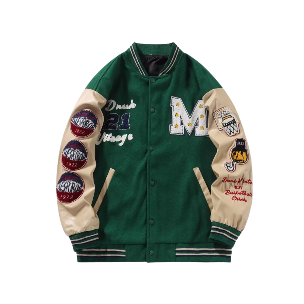 Vintage Contrast Stitch Varsity Jacket – AokLok (Kclot)