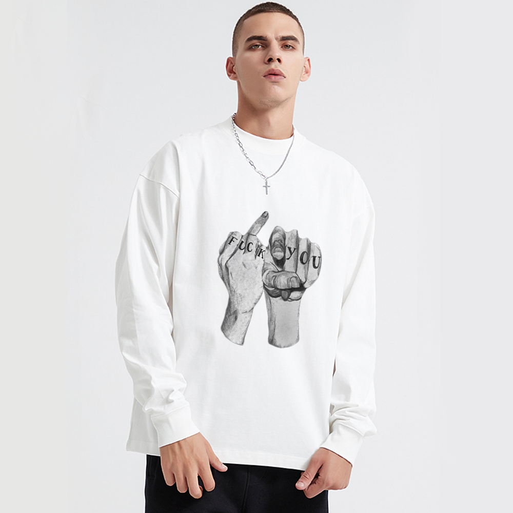 High Street Finger Letters Long Sleeve Shirt