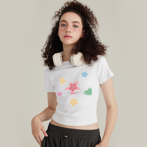 Women's Colorful Star Shorts T-Shirt