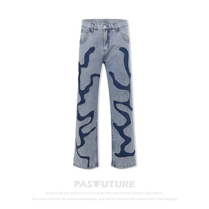 Past Future | Hip Hop Blue Patchwork Jeans