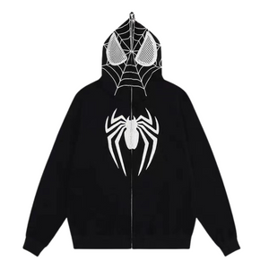 High Street Spider Flocked Couple Hoodie