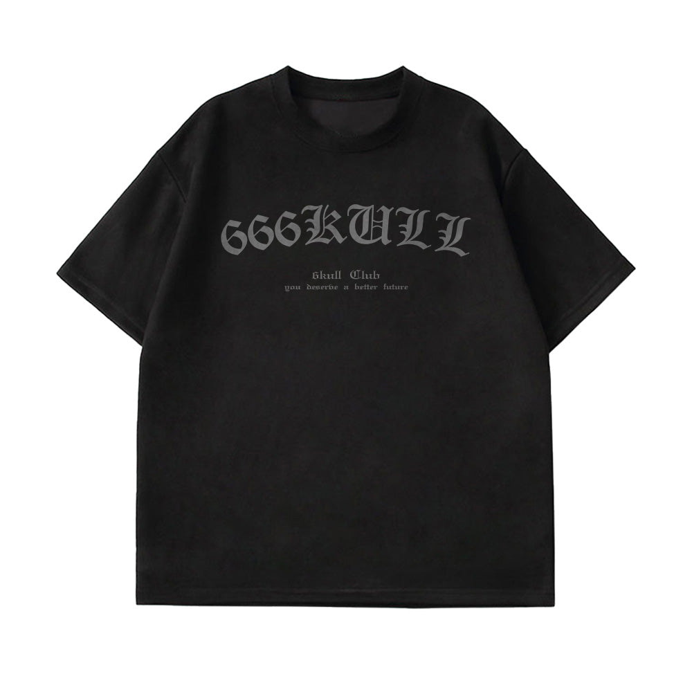 6Kull Suede Bone Wing Design T-shirt