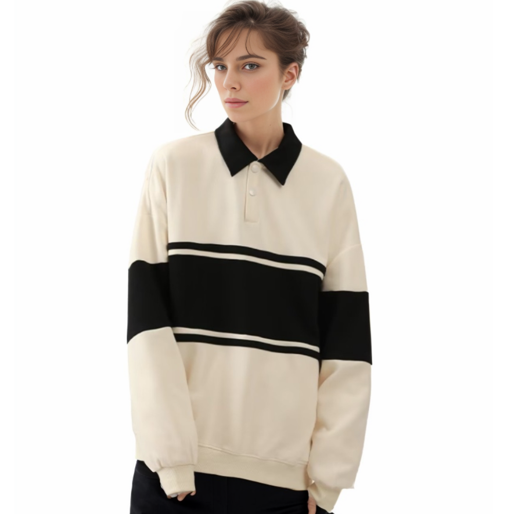 Japanese Striped Contrasting Sweatshirt