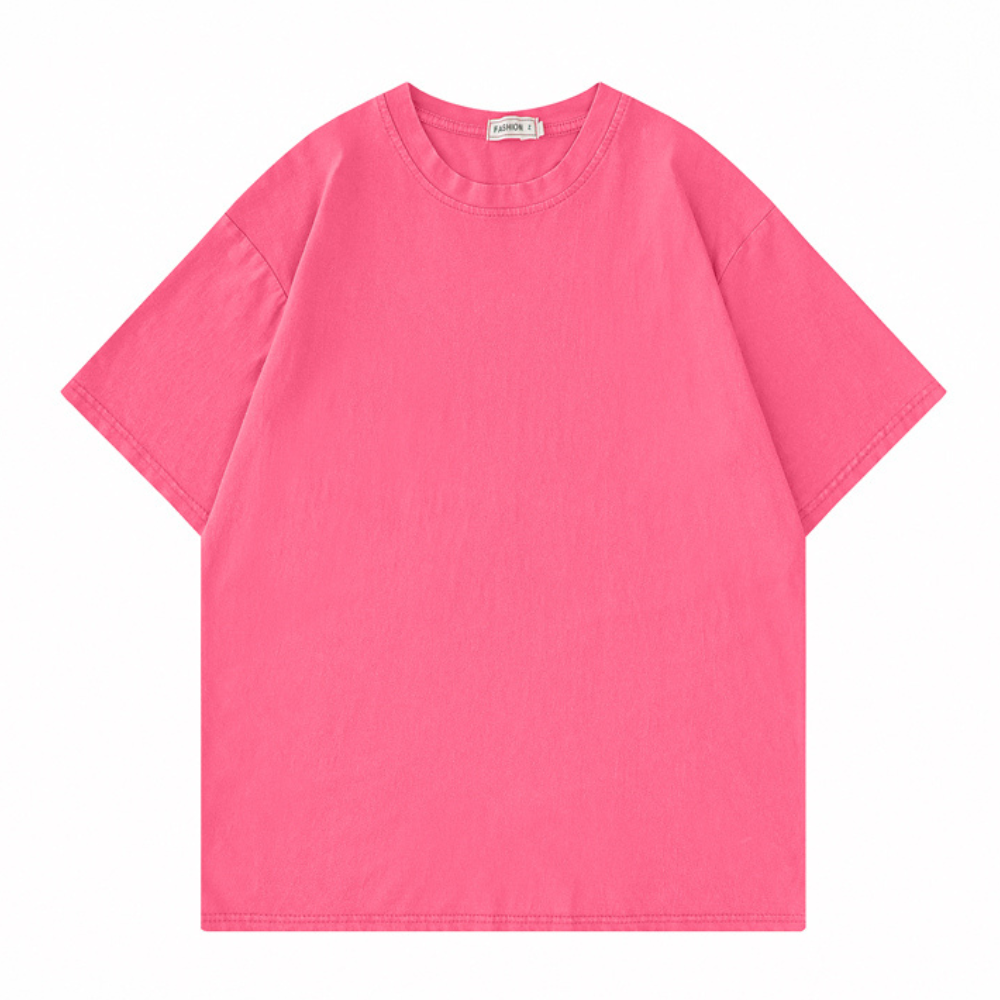 Casual Solid Color Washed T-shirt