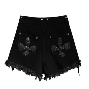 Women's Hot Girl Cross Black Shorts