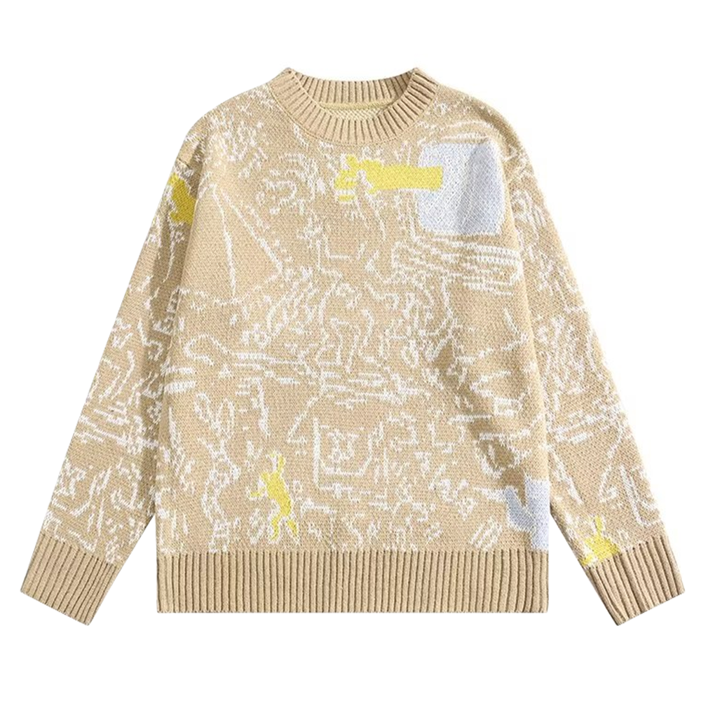 Daily Contrasting Color Design Sweater