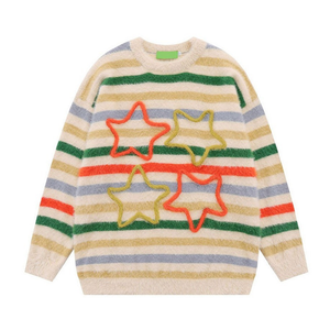 Retro Striped Stars Sweater