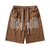 3D Letter Drawstring Shorts