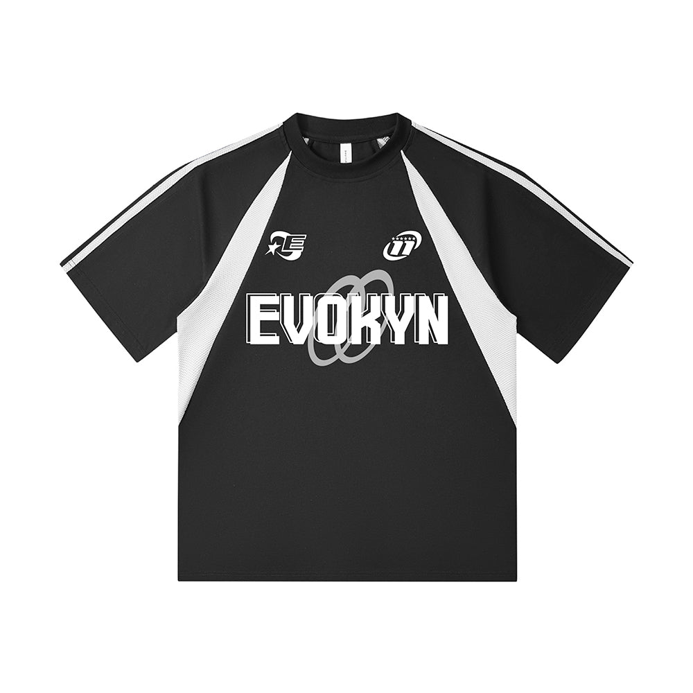 Evokyn Black Mesh Panel Jersey T-Shirt