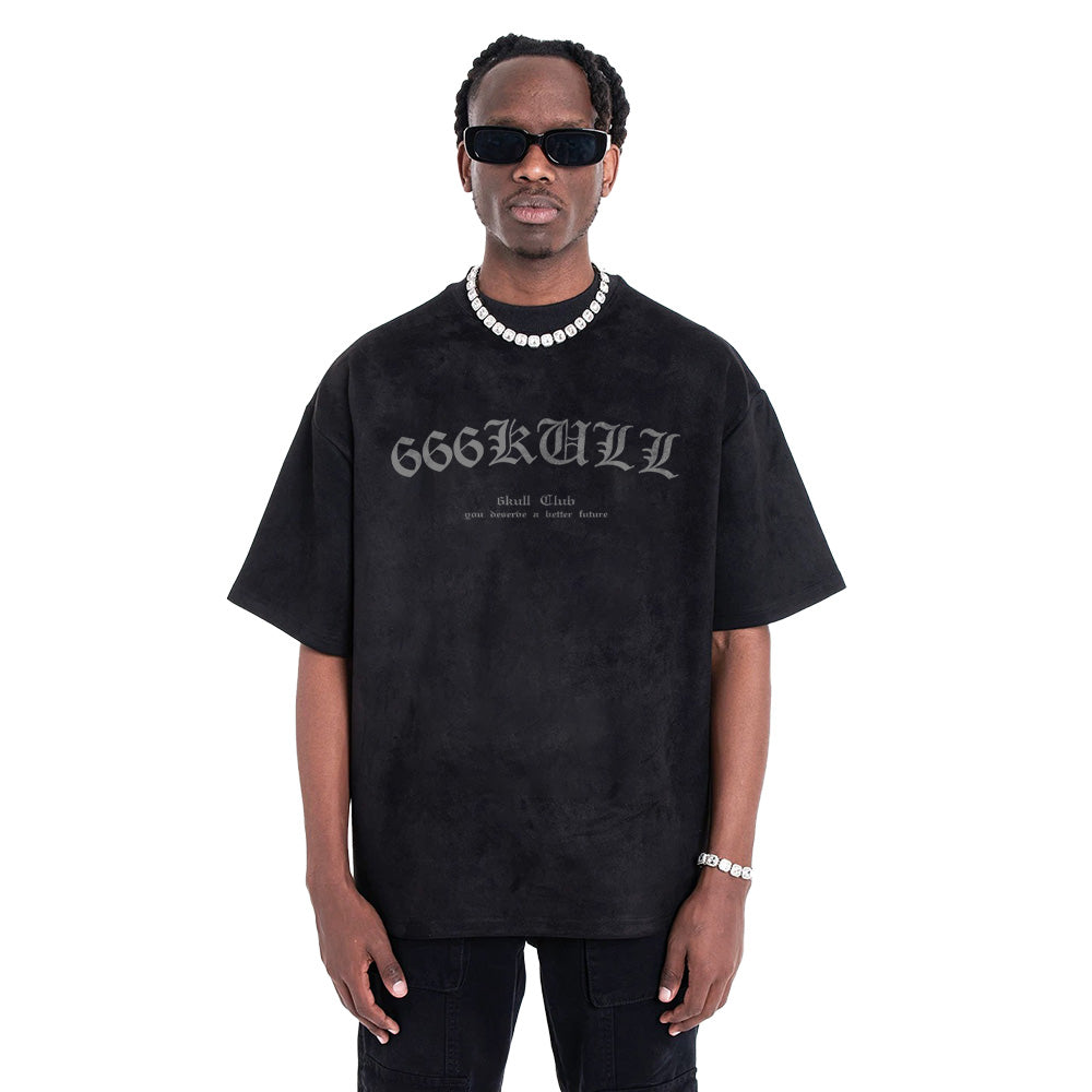 6Kull Suede Bone Wing Design T-shirt