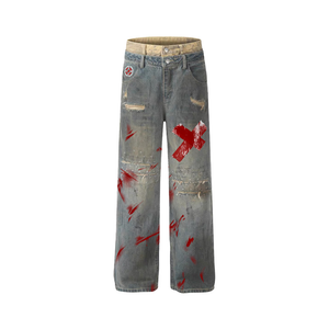 Art In War Distressed Bloodstained Jeans