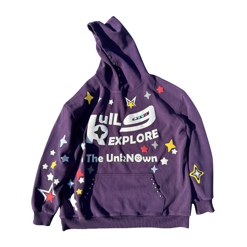 6Kull Full Puff Print Crystal Luxury Milky Way Hoodie