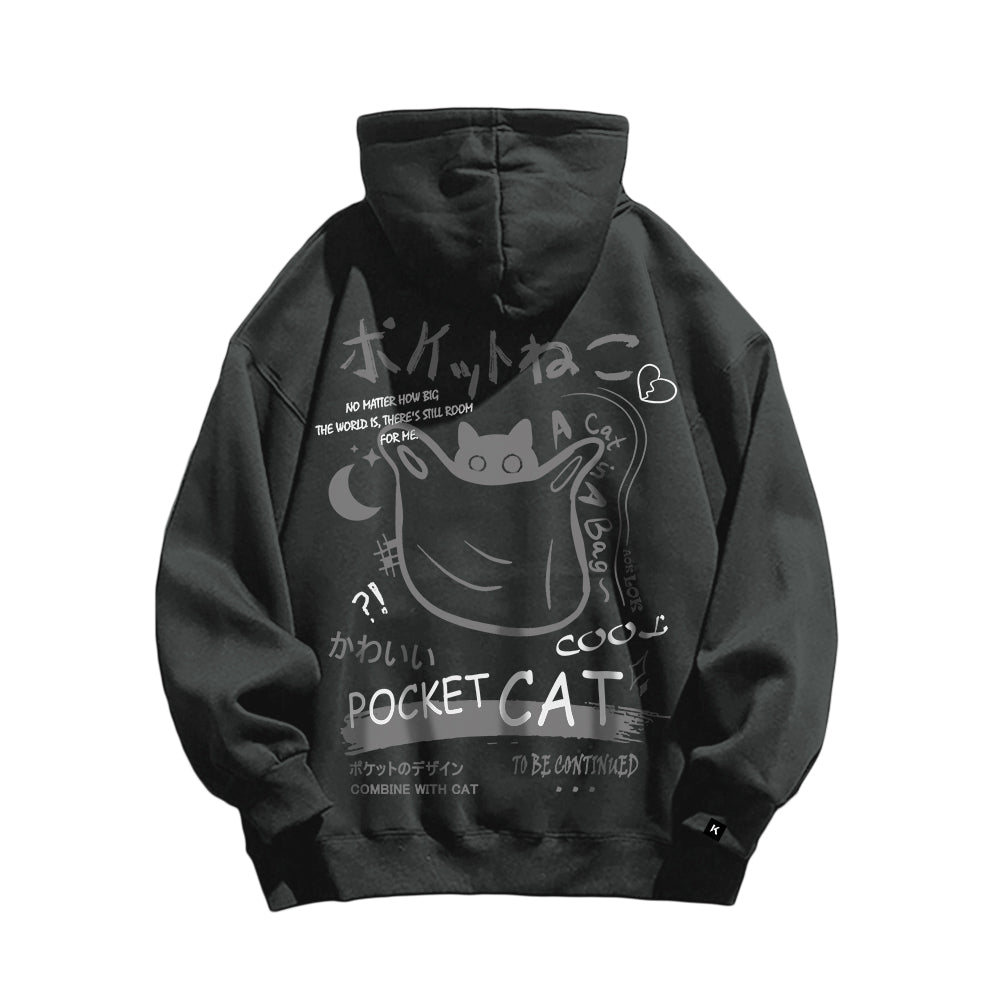 Retro Animation Cat Graphic Hoodie