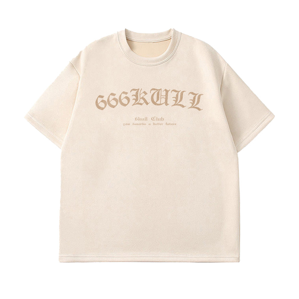 6Kull Suede Bone Wing Design T-shirt