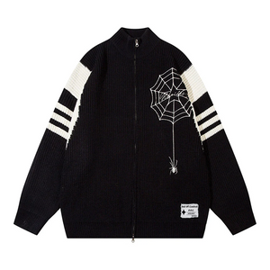 OOC' Spider Web Embroidered Knit Cardigan