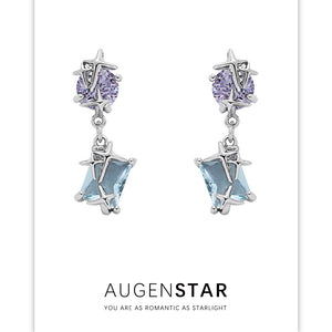 ASR | Colored Zirconia Four Pointed Star Earrings