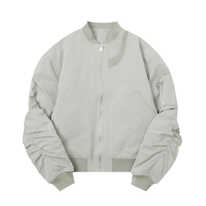 Simple Solid Color Baseball Collar Jacket