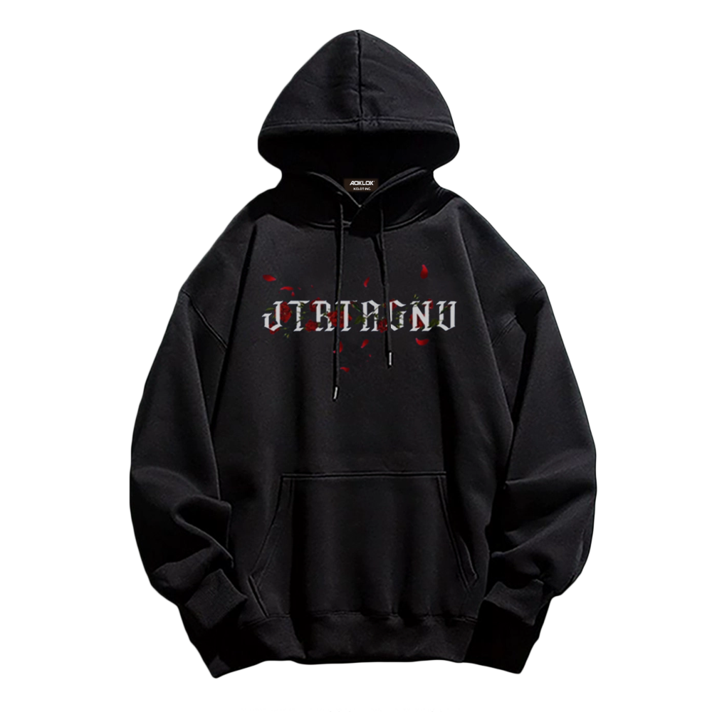 Rose Cross Print Hoodie