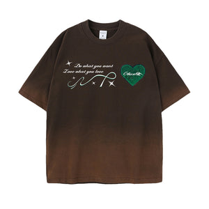 6Kull Star Plan Heart Washed T-Shirt