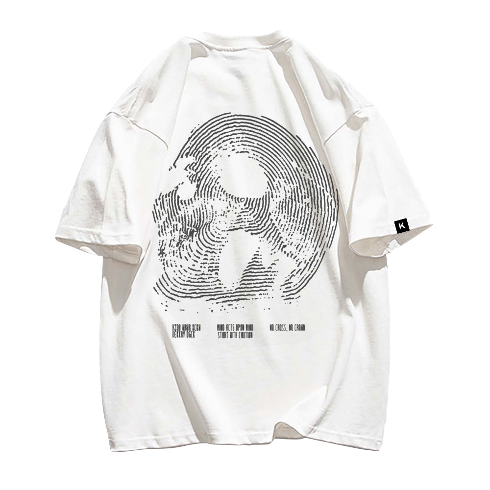 Fingerprint Skeleton Print T-shirt