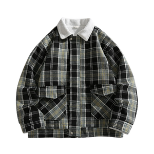 High Street Plaid Shearling Jacket