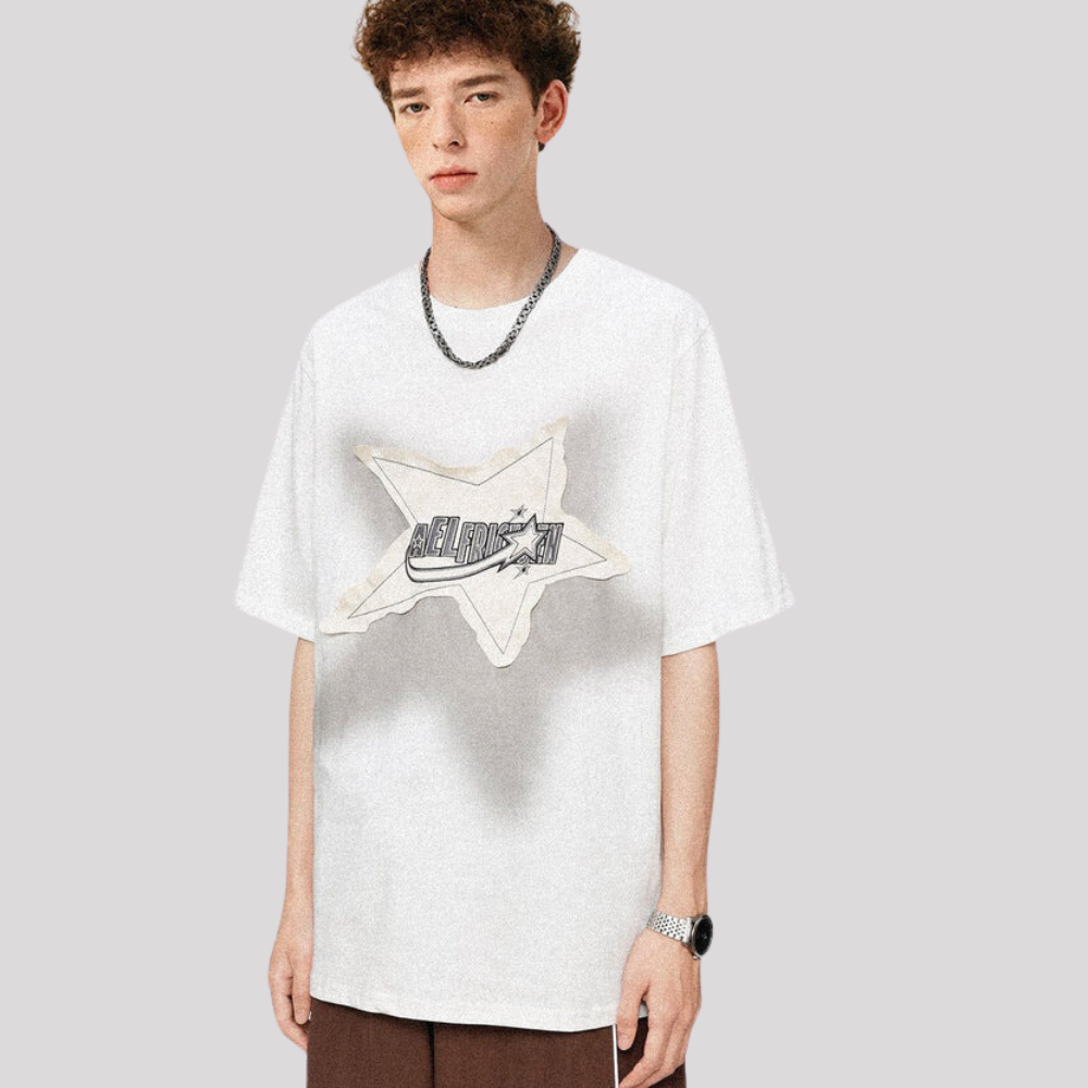Star Patch Embroidery T-shirt
