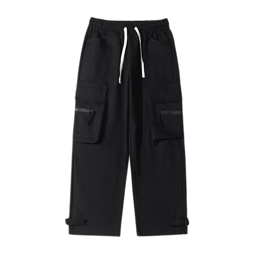 Retro Street Dance Solid Color Cargo Pants