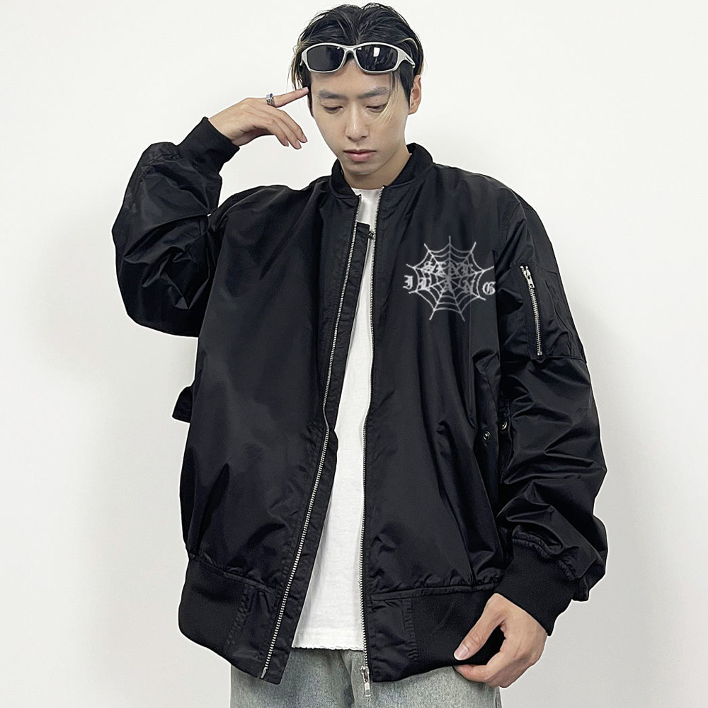 Spider Embroidered Bomber Jacket
