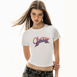 Women's Cherry Letter T-shirt