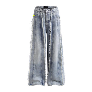 DF Heavy Frayed Floor-Length Jeans