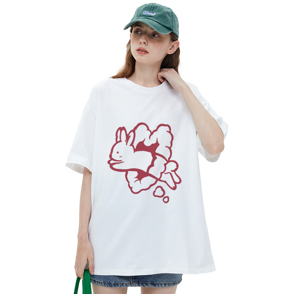 Cartoon Heart Bunny Couple T-shirt
