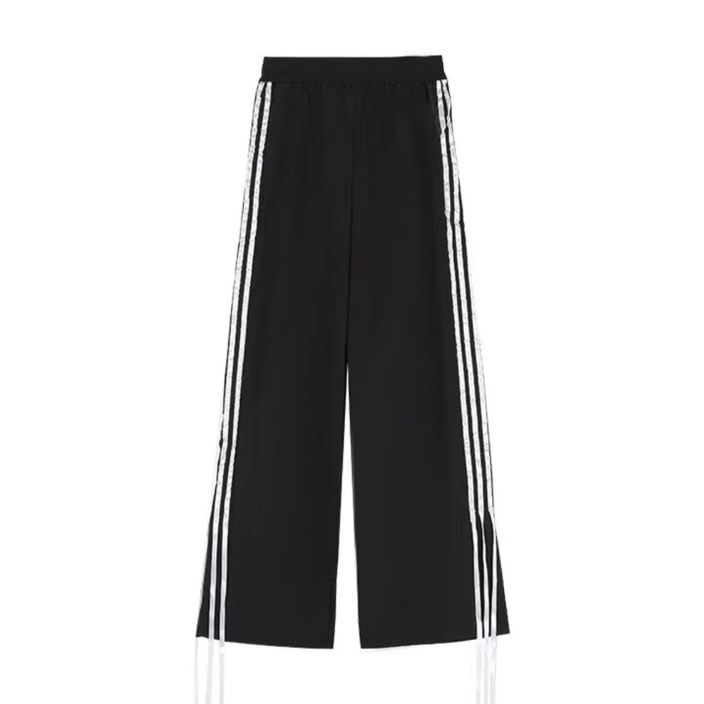 Women's Striped Braided Bow Sweatpants
