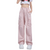 Women's Pink High Waist Straight Cargo Pants