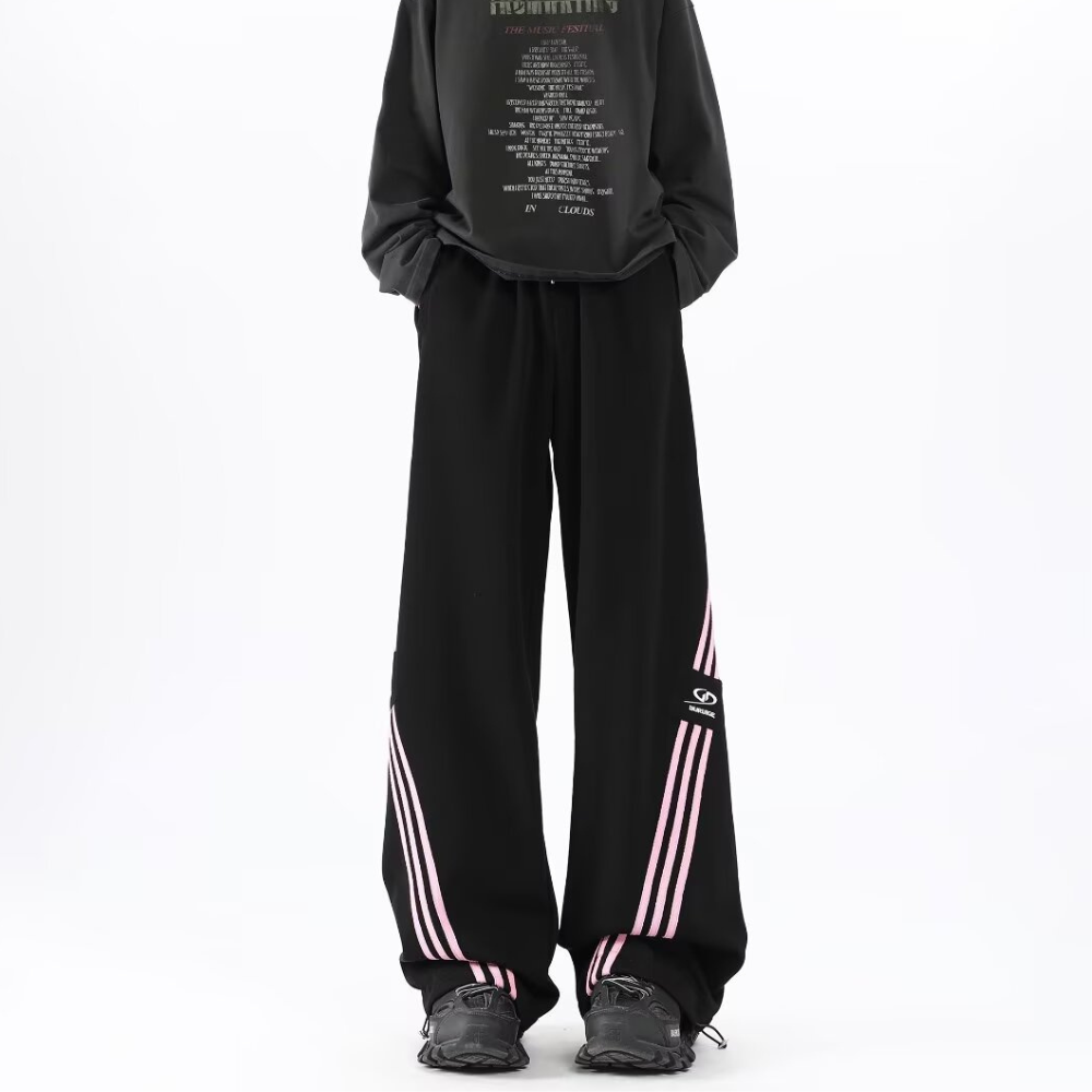Retro Contrast Stripe Sweatpants