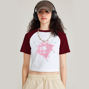 Women's Short Diamond Print T-Shirt