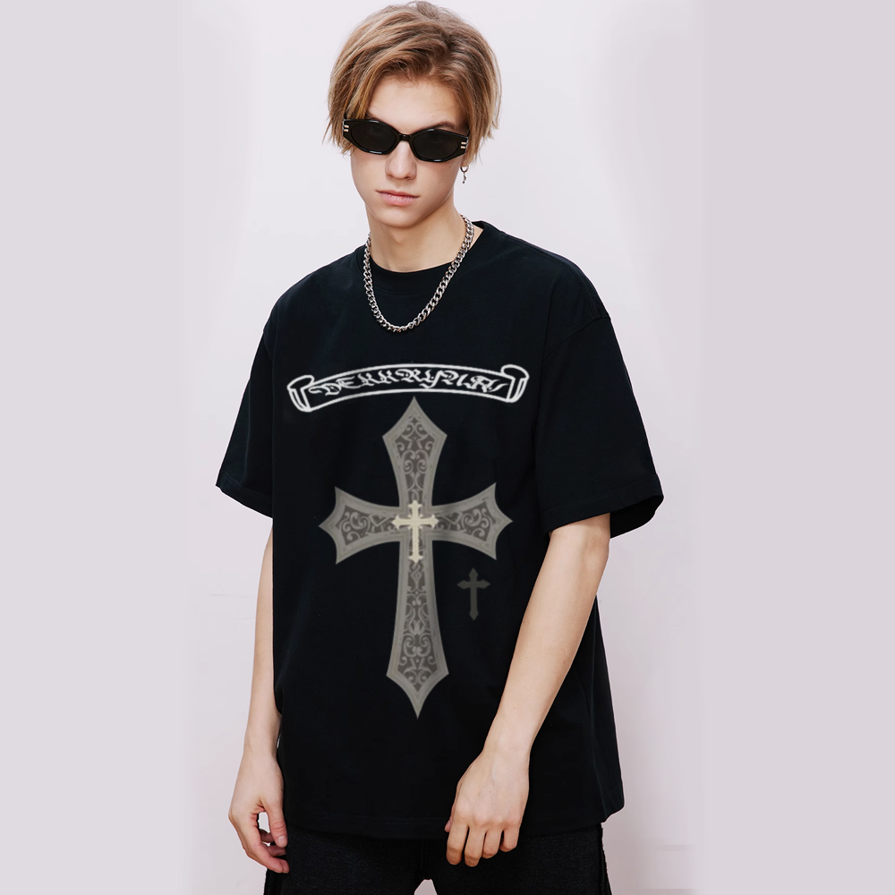 American Cross Letter Print T-shirt