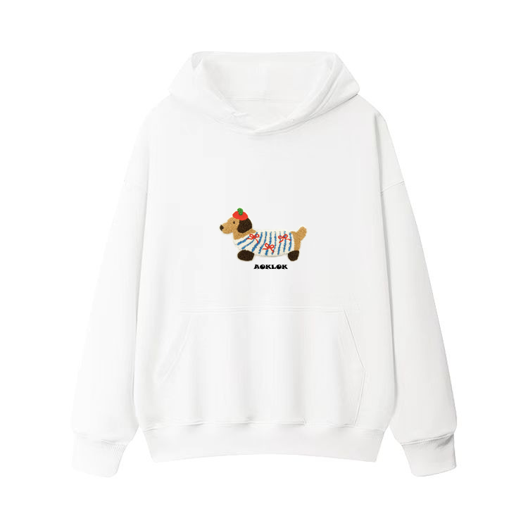 AG Cartoon Embroidery Dog Hoodie