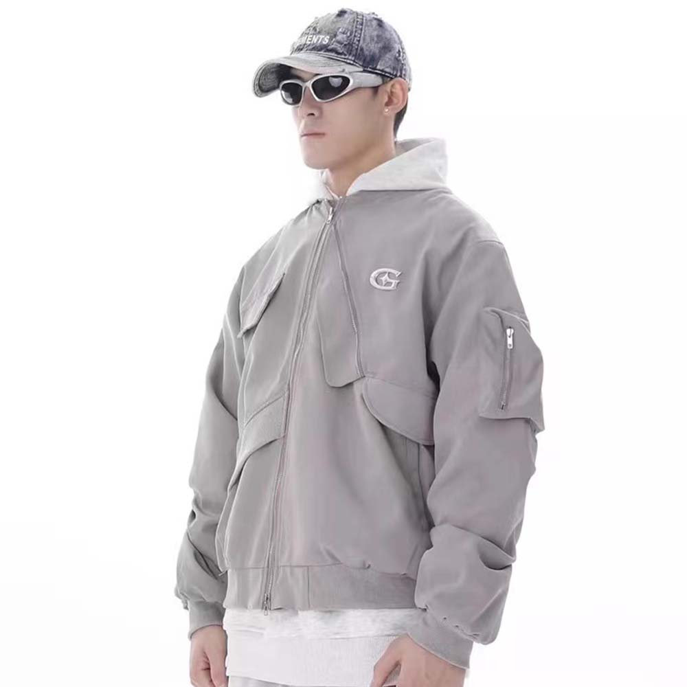 Vintage Irregular Pocket Design Jacket