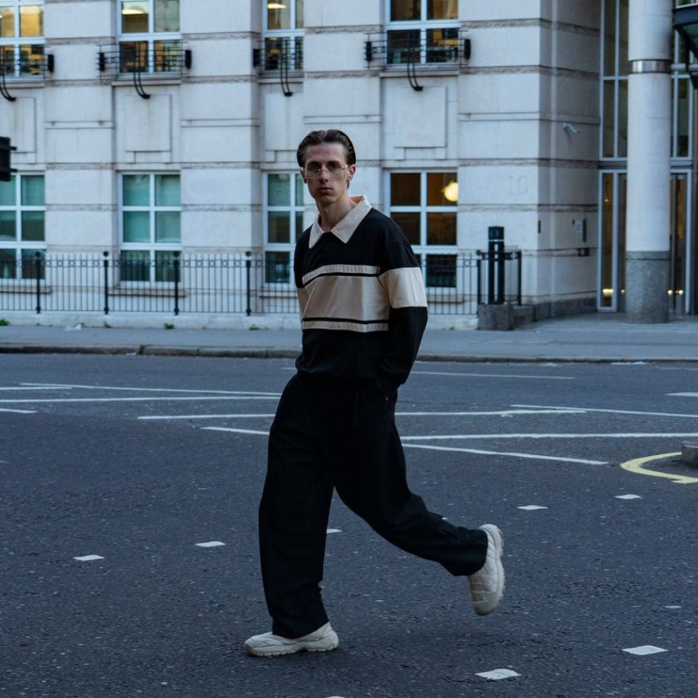 Japanese Striped Contrasting Sweatshirt