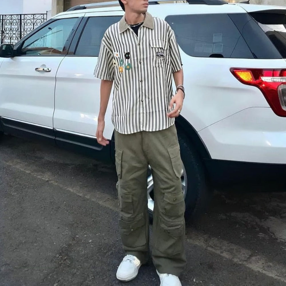 🔥American Street Multi Pocket Baggy Cargo Pants