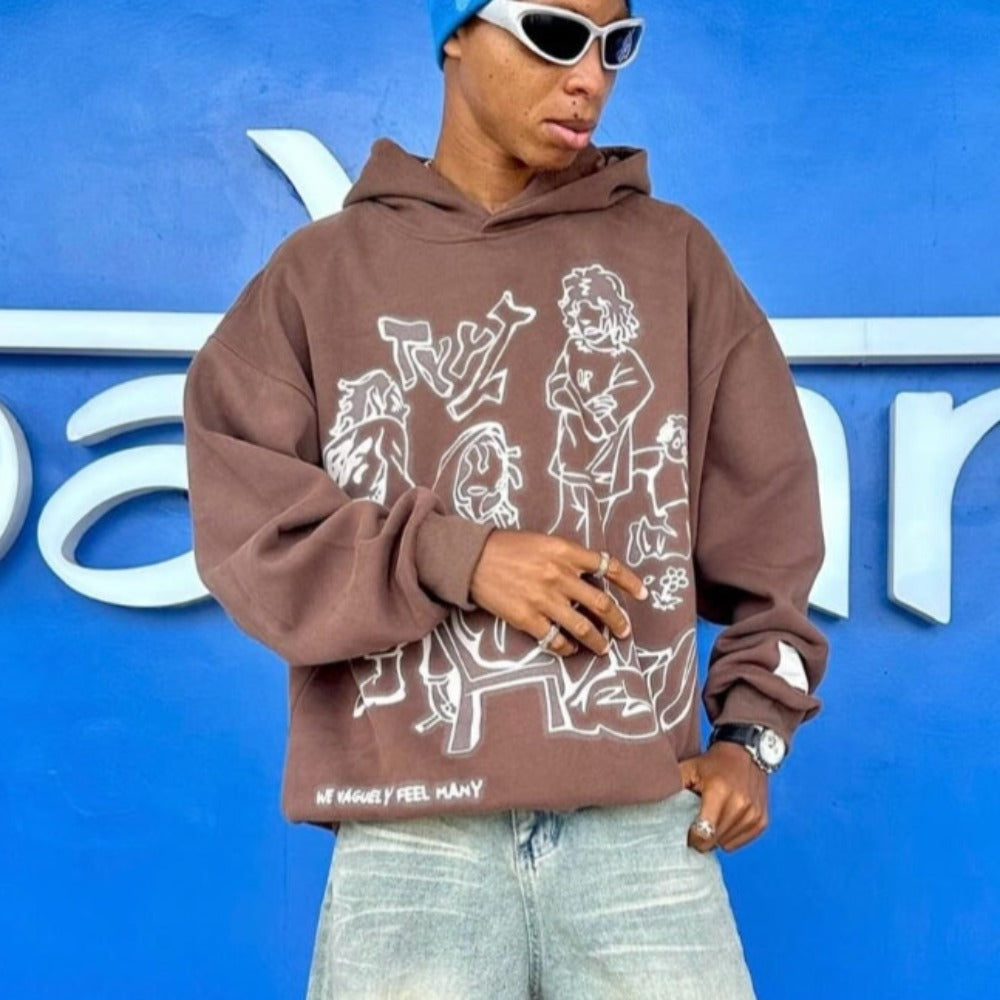 Japanese Cartoon Graffiti Cotton Hoodie